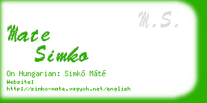 mate simko business card